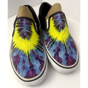 Vans Off the Wall Tie Dye Unisex Men Sz 7 Women Sz 8.5 Slip on Skate Shoes